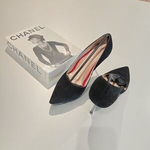 Classic Black Suede Pointed-Toe Stiletto Heels